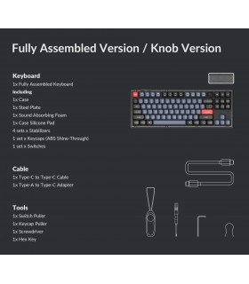 Keychron V3 Frosted Black Brown Switch (CH)w/Knob
