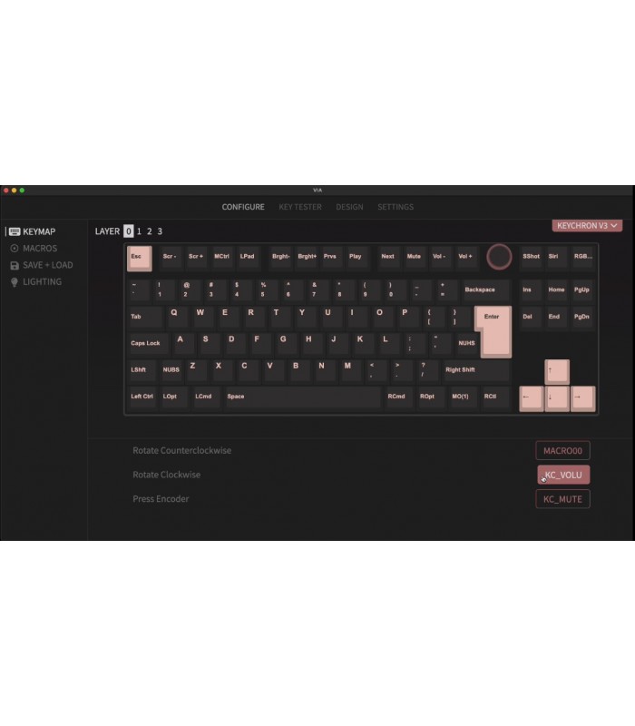 Keychron V3 Frosted Black Brown Switch (CH)w/Knob