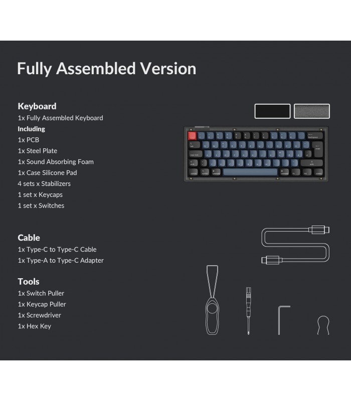 Keychron V4 Frosted Black QMK Brown Switch (CH)