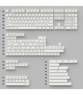 Keychron PBT Black on White  Full Set Keycaps (US)