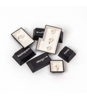 Keychron PBT White on Black Full Set Keycaps (US)