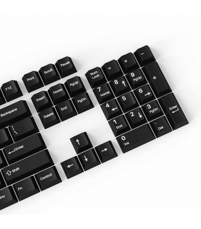 Keychron PBT White on Black Full Set Keycaps (US)