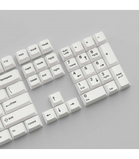 Keychron PBT Black on White  Full Set Keycaps (US)