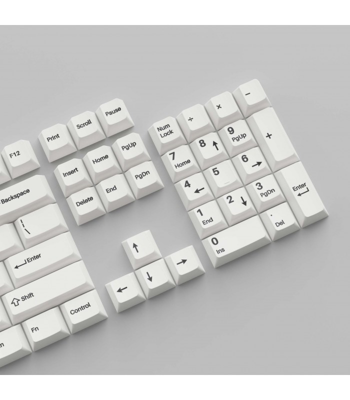 Keychron PBT Black on White  Full Set Keycaps (US)