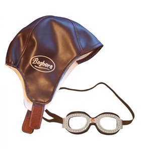 Baghera Vintage Rennkappe & Rennfahrerbrille