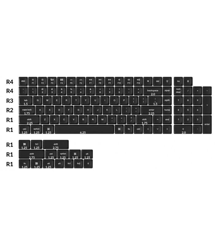 Keychron PBT Low Profile Keycap Set Black