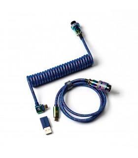 Keychron Premium Coiled Angled - Rainbow Blue