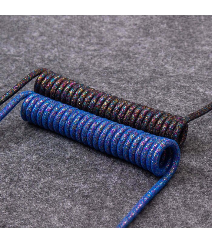 Keychron Premium Coiled Angled - Rainbow Black