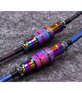 Keychron Premium Coiled Angled - Rainbow Blue