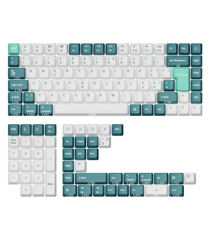 Keychron PBT White Mint Full Set Keycaps (CH)