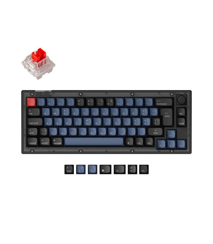 Keychron V2 Frosted Black Red Switch (CH) w/Knob