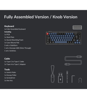 Keychron V2 Frosted Black Red Switch (CH) w/Knob