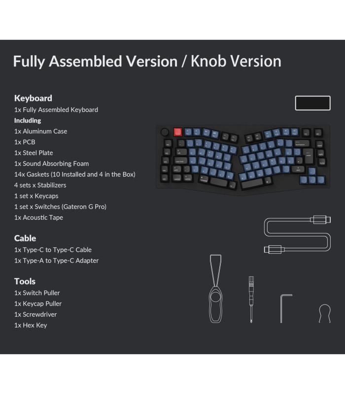 Keychron Q10 Black QMK Red Switch (CH) w/Knob