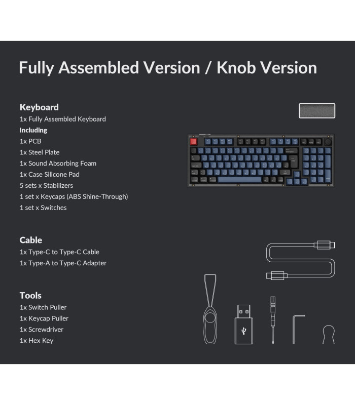 Keychron V5 Frosted Black Brown Switch (CH) w/Knob