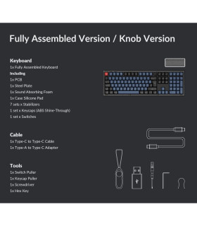 Keychron V6 Frosted Black Red Switch (CH) w/Knob