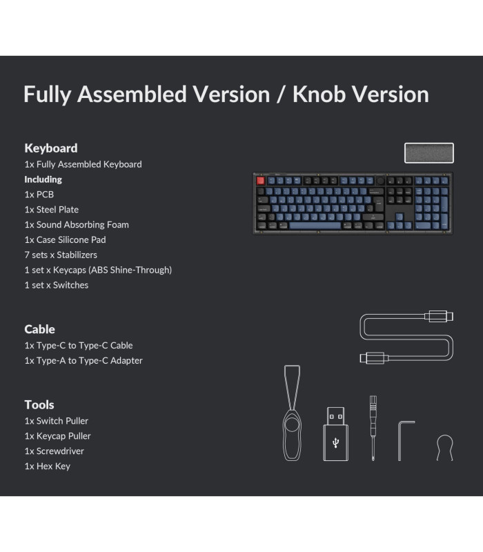 Keychron V6 Frosted Black Red Switch (CH) w/Knob