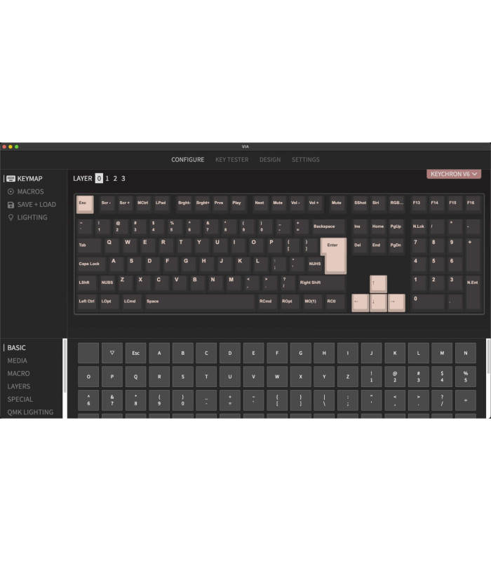 Keychron V6 Frosted Black Brown Switch (CH) w/Knob