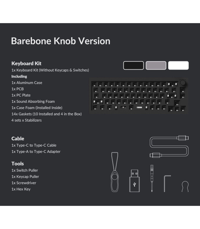 Keychron Q2 Pro Shell White Barebone w/Knob (ISO)